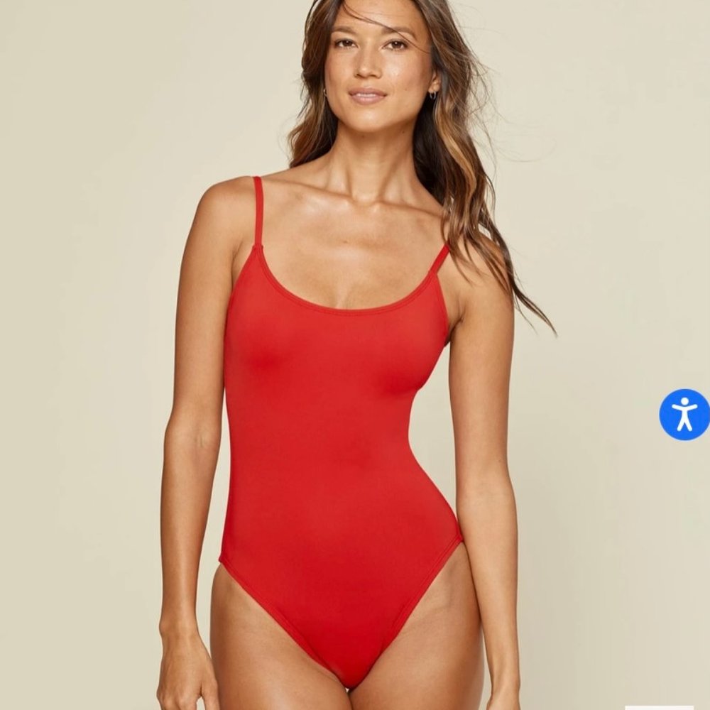 Andie Swim Amalfi Flat One Piece in Red (MEDIUM)